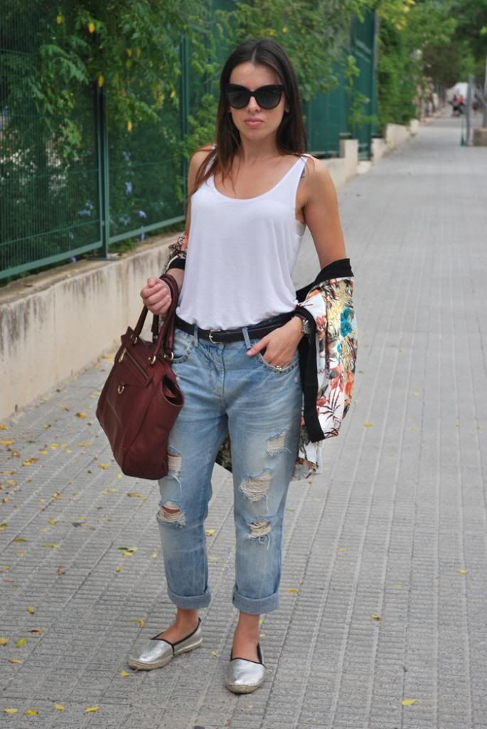 BoyfriendJeans+Kimono StreetStyle