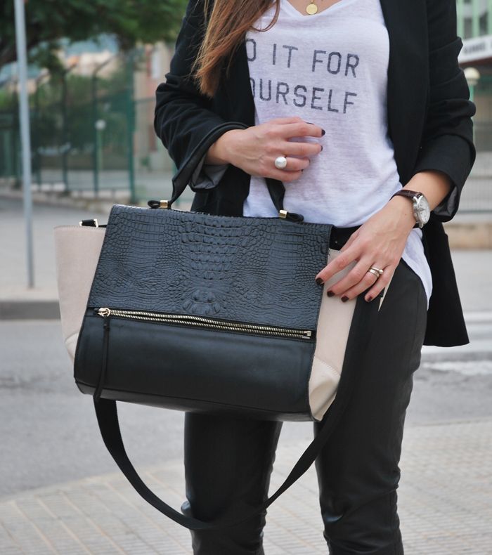 Leather pants streetstyle