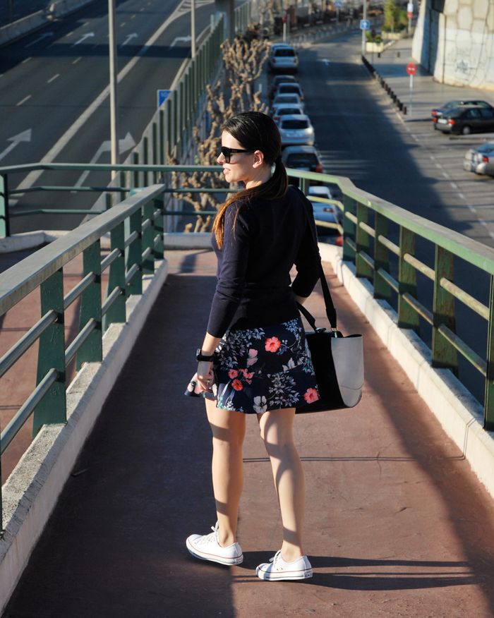 Floral Skirt Converse StreetStyle