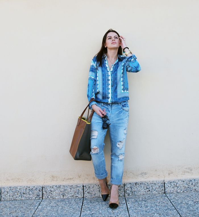 Scarf Print with jeans