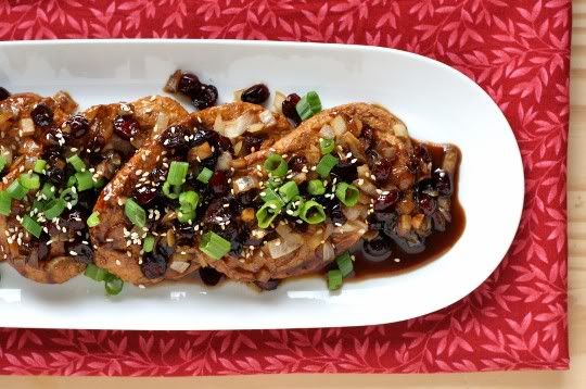 Caramelized Chicken with Cranberry Conserve