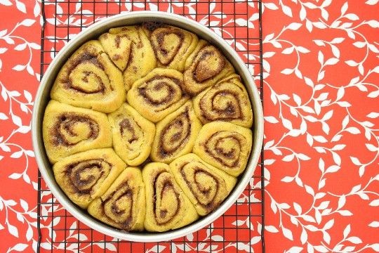 Pumpkin Cinnamon Rolls with Cinnamon Glaze