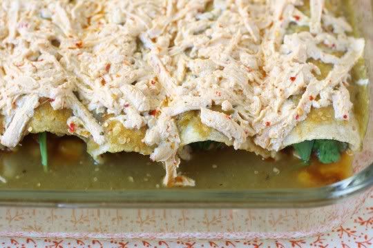 Pumpkin-Corn Enchiladas with Salsa Verde