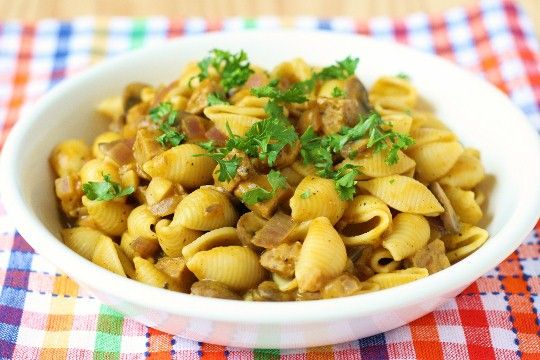 Pumpkin, Sausage, and Mushroom Pasta