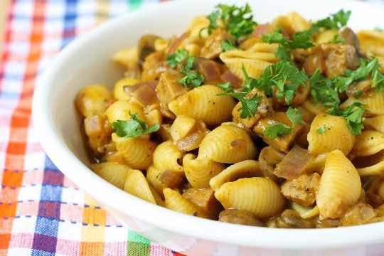 Pumpkin, Sausage, and Mushroom Pasta