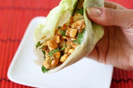 Spicy Thai Chicken Lettuce Wraps