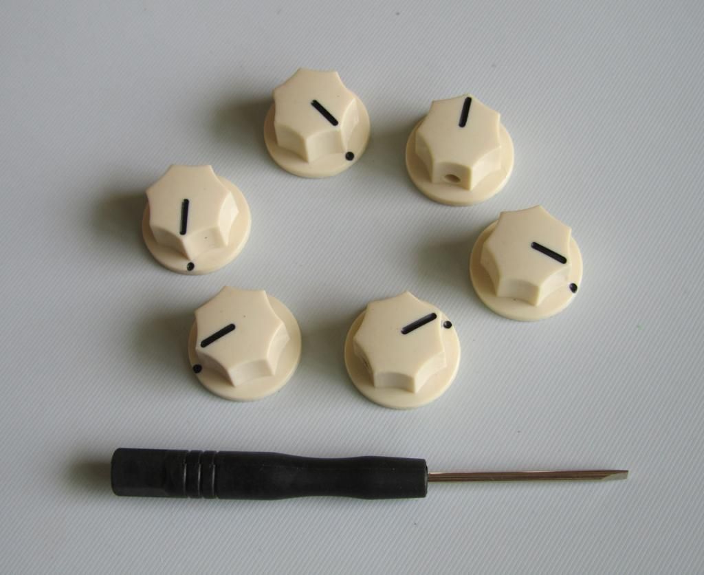 6x Guitar 1/4" Mini MXR Style AMP Knobs Effect Pedal Knob / Set Screw