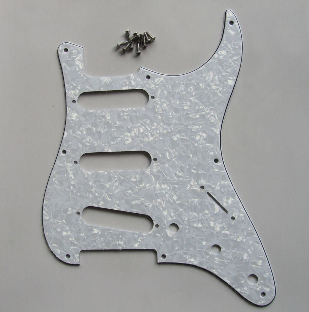 White Pearl 8 Hole Vintage ST Strat Pickguard Scratch Plate fits USA