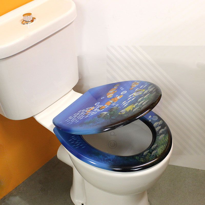 MDF Pattern Print Novelty Themed Toilet Seat Chrome Metal Bottom Fixing