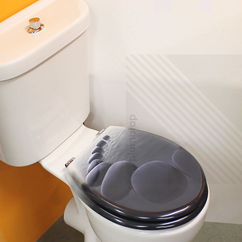 MDF Pattern Print Novelty Themed Toilet Seat Chrome Metal Bottom Fixing