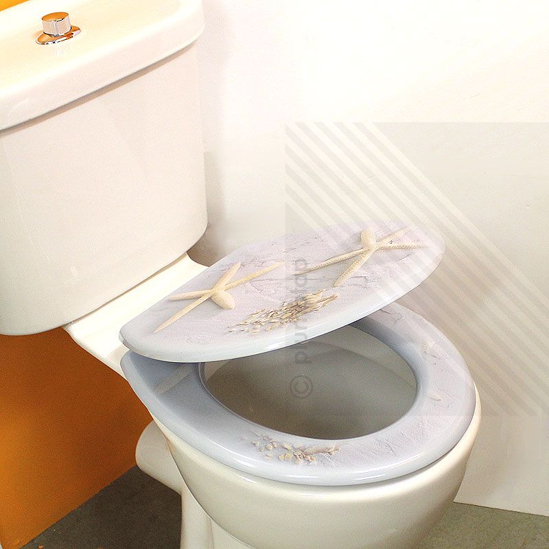 MDF Pattern Print Novelty Themed Toilet Seat Chrome Metal Bottom Fixing