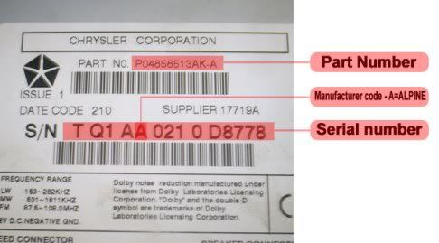 Chrysler radio code unlock decoder by serial number