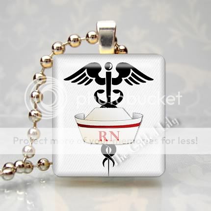 NURSE NURSING RN LPN Scrabble Tile Pendant Charm  