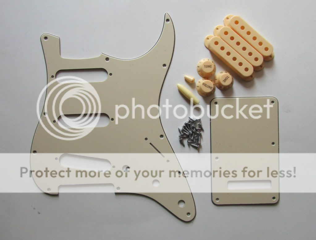 Stratocaster Pickguard Strat Back Plate Pickup Covers Knobs Tips 