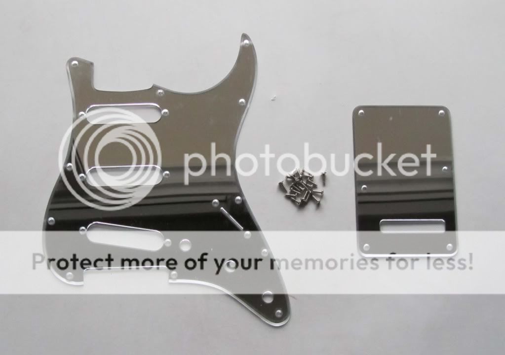sss mirror stratocaster pickguard set 1 ply