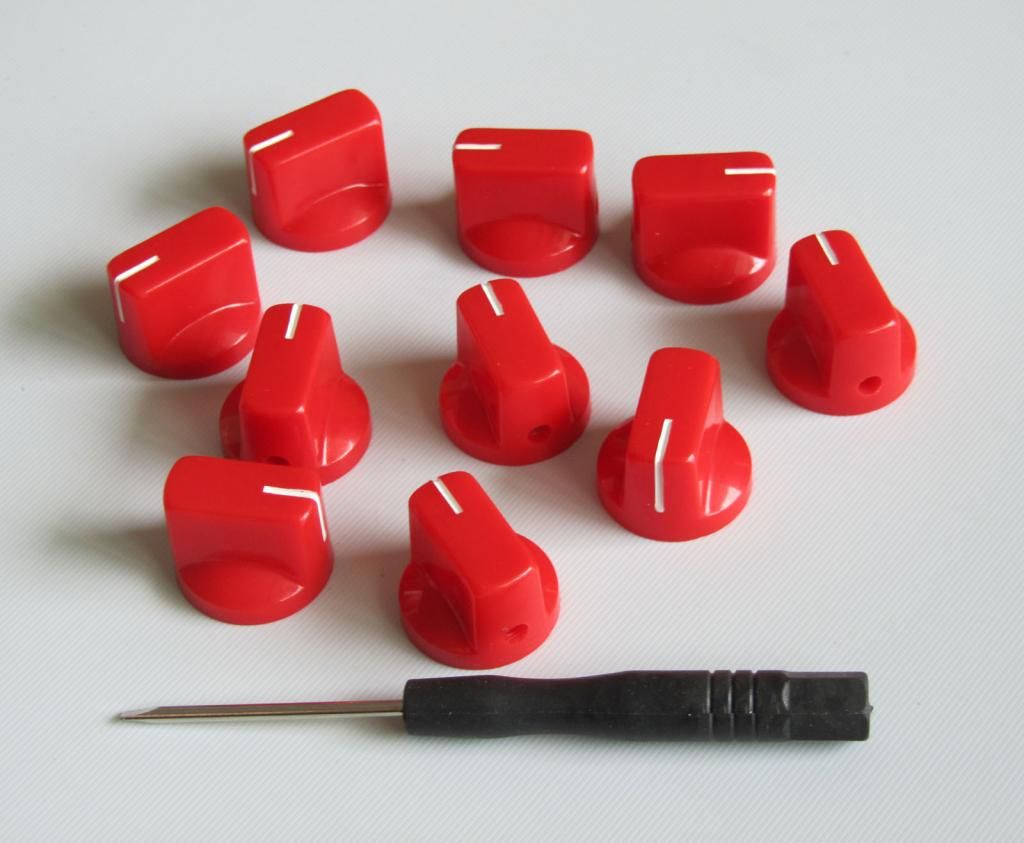 10pcs Red Davies Style 1/4" Guitar Effects Pedal Knobs AMP Amplifier Knob eBay