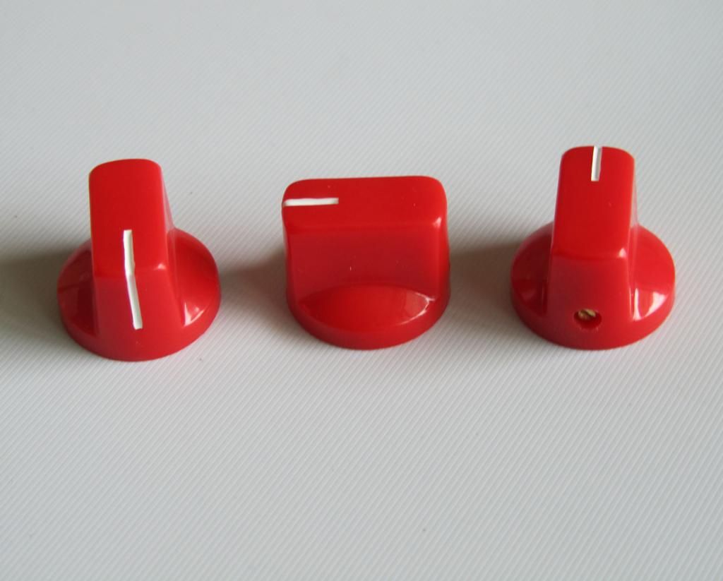 10pcs Red Davies Style 1/4" Guitar Effects Pedal Knobs AMP Amplifier