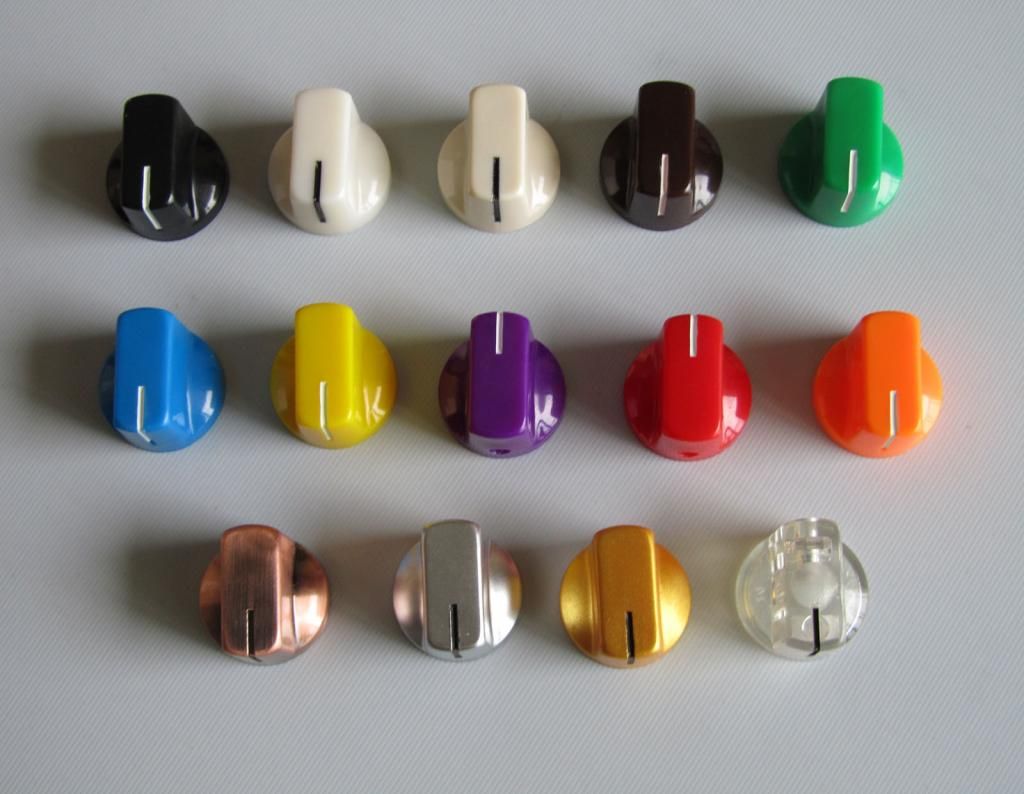 KAISH 10pcs Guitar AMP Effect Pedal Knobs Pointer Knob with Set Screw Green