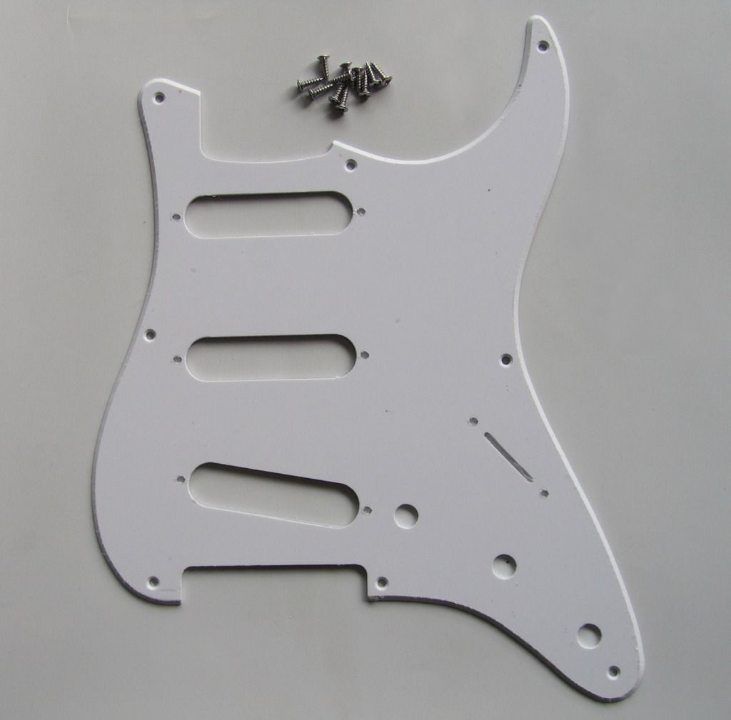 Single White 1 Ply 8 Hole Vintage Strat Pickguard Scratch Plate fits USA Fender eBay