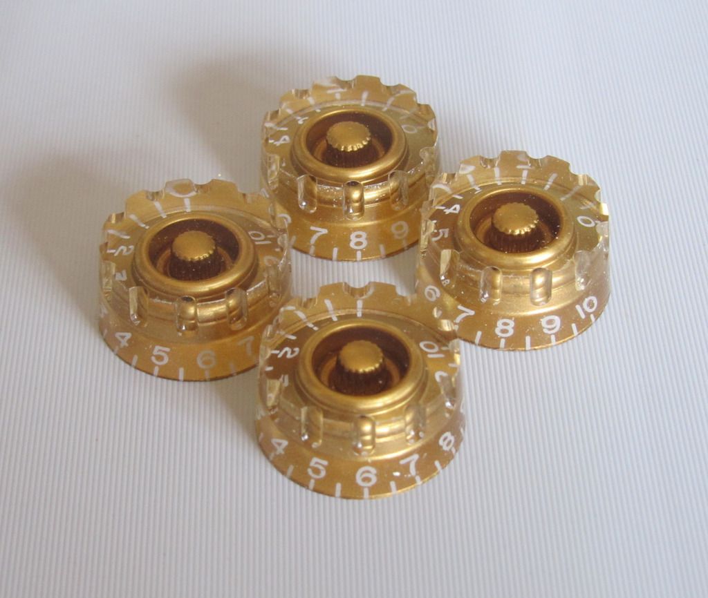 Set of 4 Gold Knurled Guitar Knobs Control Knobs Speed Knob for Les