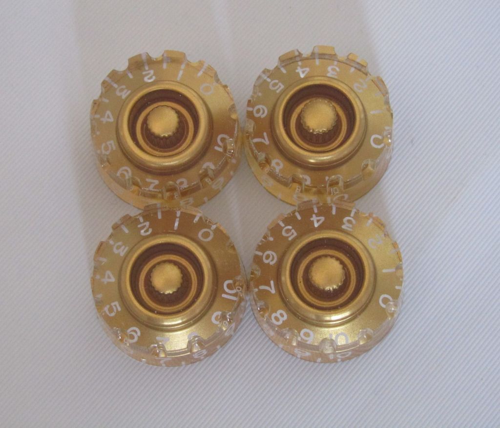 Set of 4 Gold Knurled Guitar Knobs Control Knobs Speed Knob for Les
