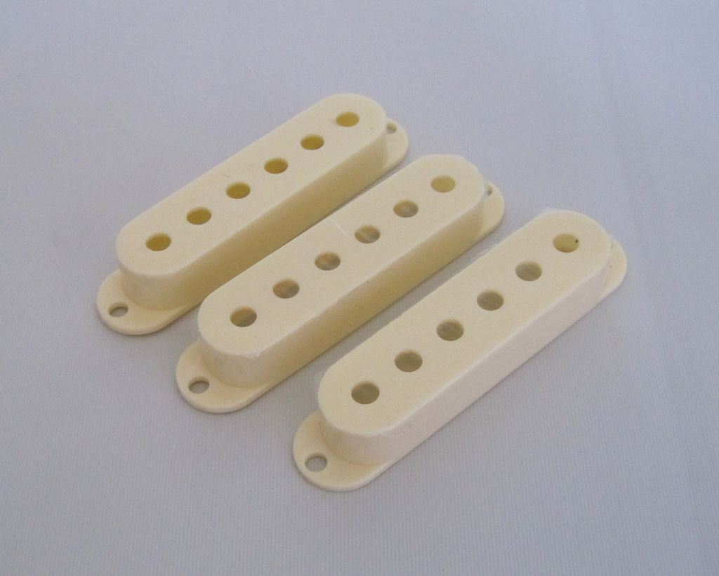 Stratocaster Sealed Closed Single Coil Pickup Cover Set of 3 Black or White