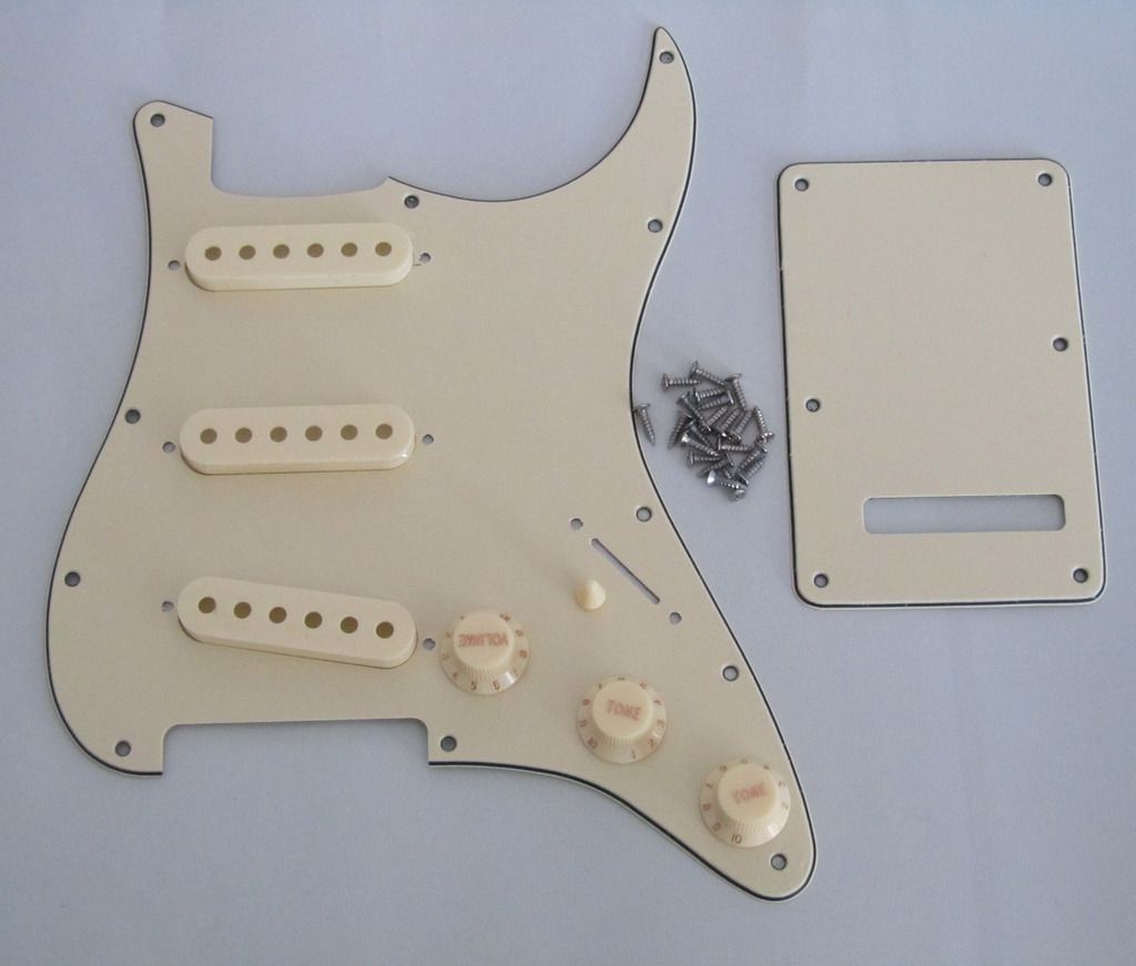 Aged white stratocaster pickguard Clearance