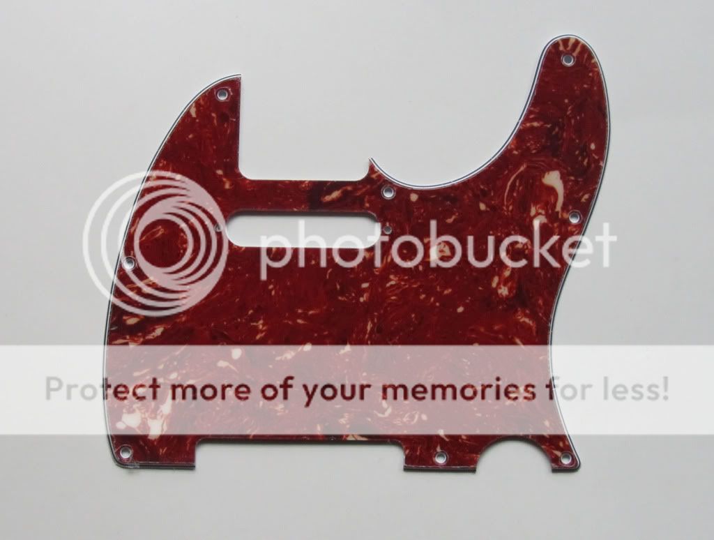 pickguard red tortoise with 2 screw holes for neck pickup