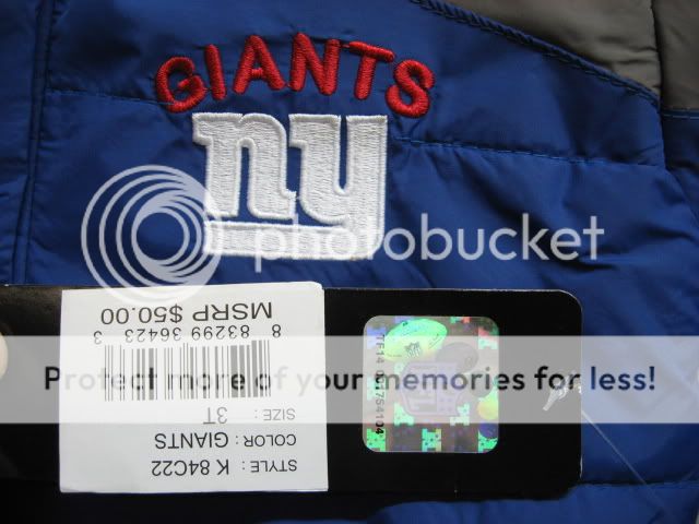 New York Giants NFL Toddler Nylon Hood Jacket 3T  